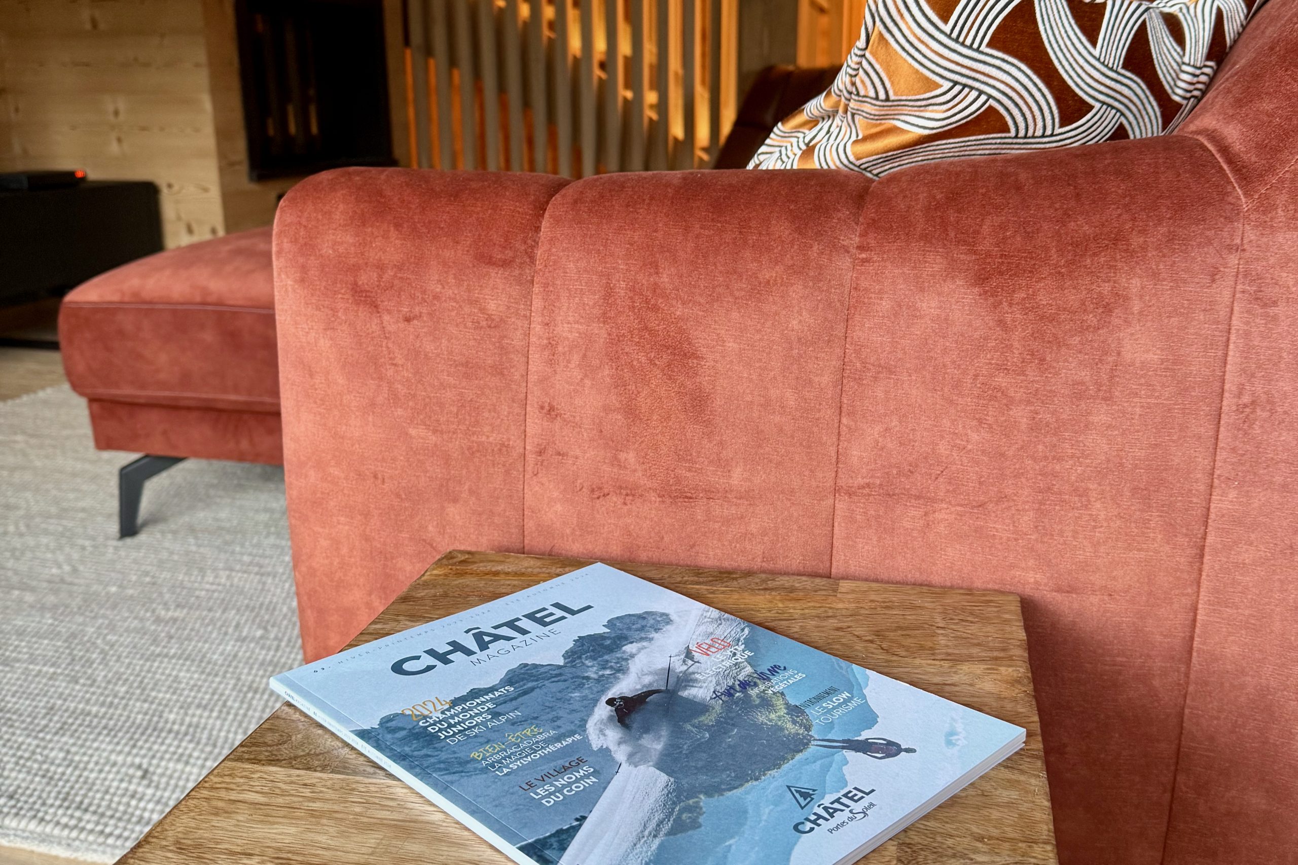 Brochure for Chatel winter sports on coffee table
