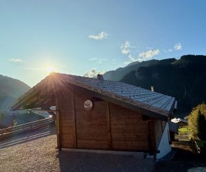 Chalet La Cachette viewed from the East in Autumn